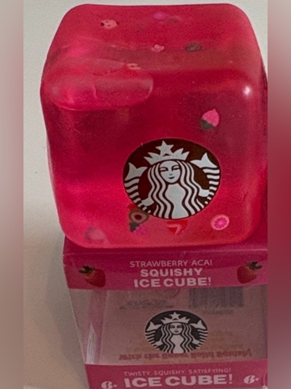 Strawberry Pink Squishy Ice Cube!